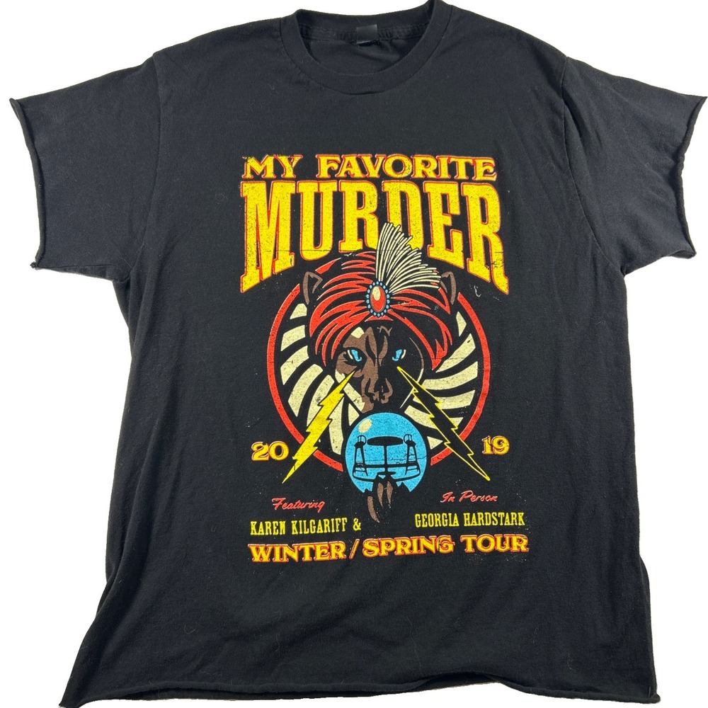 My Favorite Murder Shirt Mens Medium Black 2019 Winter Spring Tour Graphic Tee